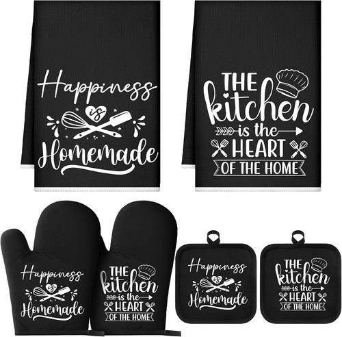 Pcs black kitchen decor - 6,