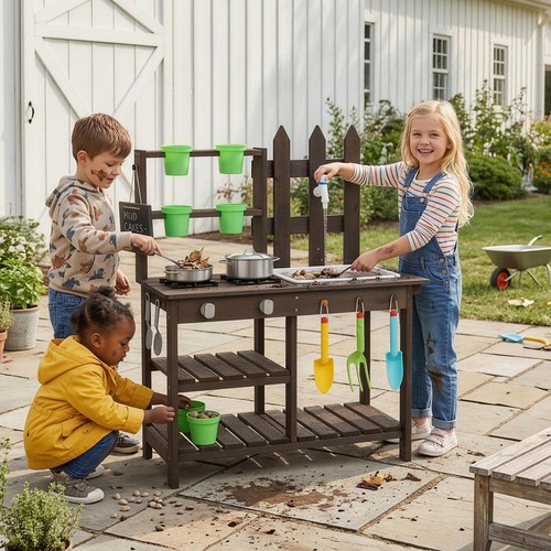 Play kitchen with cookware - play,