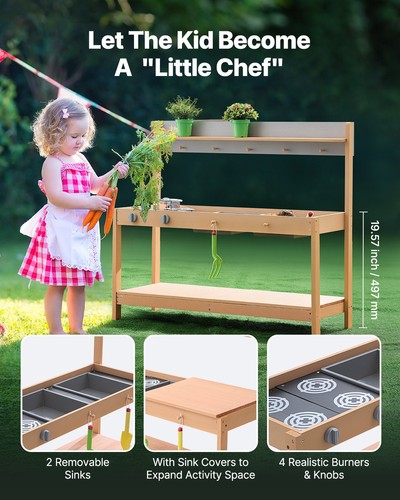 Mud kitchen for kids wooden - mud,