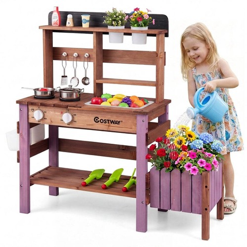 Outdoor wooden mud kitchen set - mud,