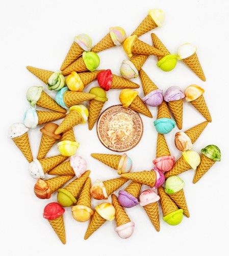 Dolls house ice cream cones - dolls, 3